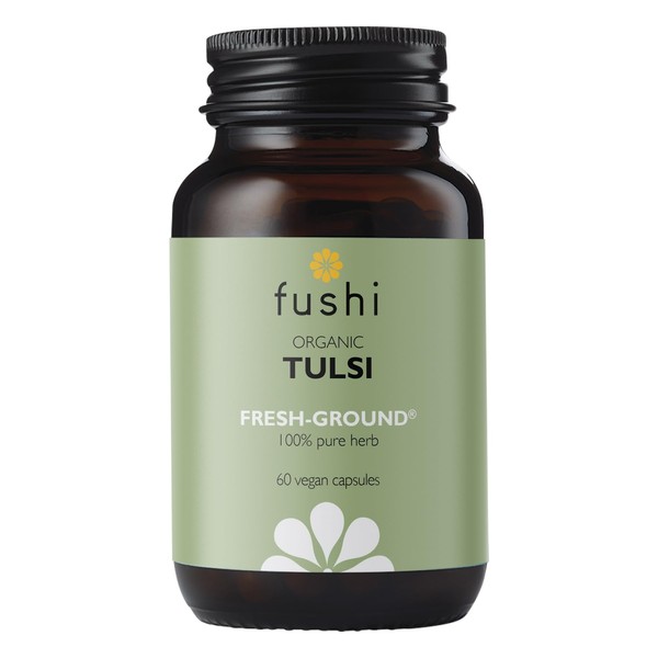 Fushi Organic Tulsi Capsules, 60 Caps | Fresh-Ground Whole Food