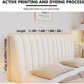 Headboard Slipcover Universal Bed Headboard Covers Dustproof All-inclusive Padded Modern Elastic Headboard Cover Stretch Dustproof Bed Head Cover Protector For Bedroom Decor (Grey, 150cm)