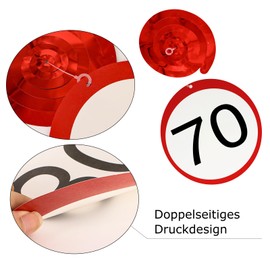 WenmthG - 70th Birthday Garlands - Garland Decoration 70th Birthday Woman Man - Traffic Sign Party Supplies for 70th Birthday Anniversary