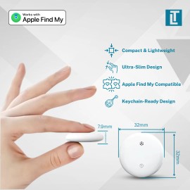 Tenacious Labs Air Tags-2 Pack Smart Bluetooth Tracker Item Finder Works with Apple Find My Wht