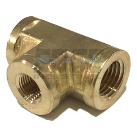 EDGE INDUSTRIAL Forged Brass REDUCING TEE 1/4" X 1/4" X 1/8" Female NPT FNPT Fuel / AIR/ Water / Oil/ Gas WOG (Qty 01)