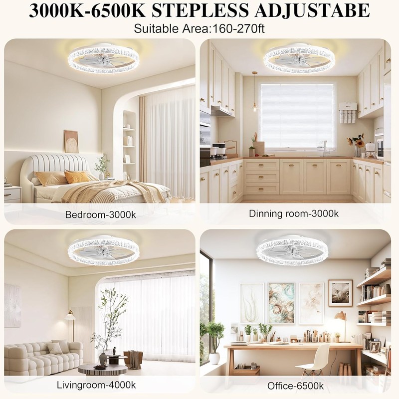 DIAMONDFORGE Ceiling Fans with Lights and Remote Fandelier - 20"