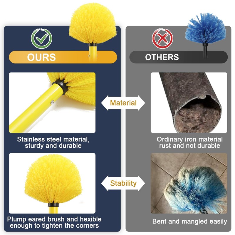 JAOTREL Dusters for Cleaning, Cobweb Duster with Extension Pole, Medium
