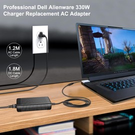 HKY 19.5V AC Charger for ASUS ROG NUC 760 Mini PC & XGIMI Horizon/XGIMI Horizon Pro & DELL Alienware M17 M18X X17 X51 M15 R1 R2 R3 R4 R5 Area-51m G15 G16 5530 7630 7620 DA330PM190 Power Supply Cord