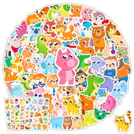 Cute Animal Stickers for Water Bottles - 480 PCS Waterproof Vinyl Stickers for Kids Adults, Kawaii Stickers for Laptops Phone Cartoon Animal Theme Sticker Set Cute Decal Gift for Girls Students