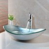 Washly Bathroom vessel sink, Artistic Tempered Glass Oval Vessel Sink