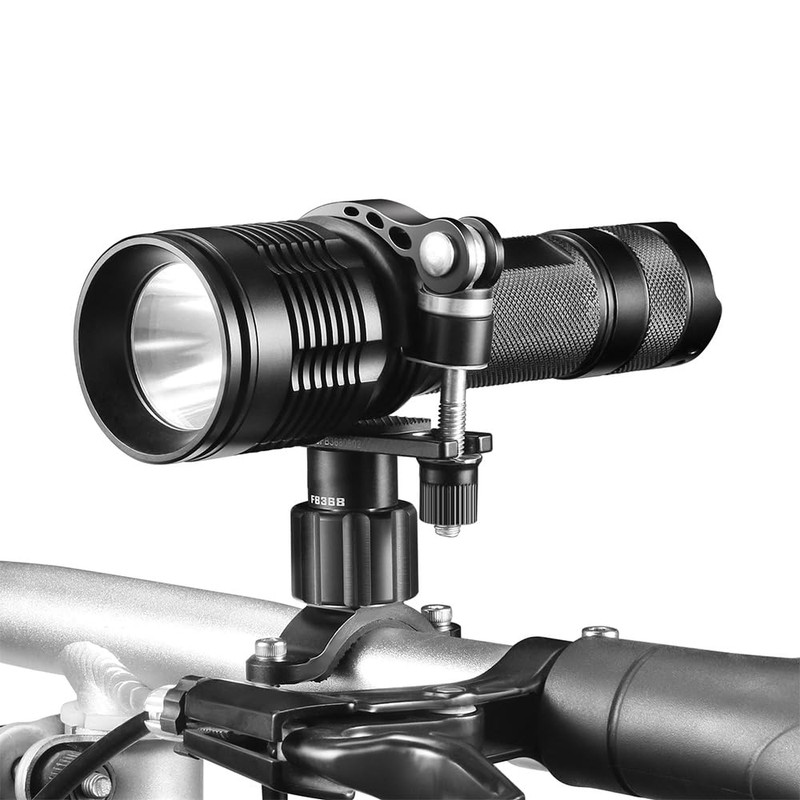 MiOYOOW Bicycle Torch Holder, 360° Rotatable, Adjustable Bicycle Flashlights Clamp,