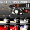 KunHe 10 Pack led Rechargeable Headlamp Flashlight Headlight Motion Sensor