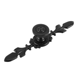 Fdit Set of 4 Vintage Style Pull Handle Door Knobs Back Plate for Home Furniture Drawers Cabinets Wardrobes Cupboard Cabinet with Screw Black