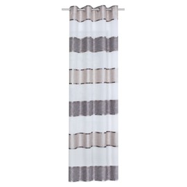 FASHION FOR HOME Home Fashion 051777 0560 Fabric Stone Eyelet Curtain 245 x 140 cm