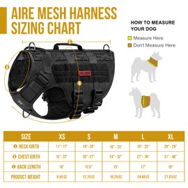 OneTigris No Pull Tactical Dog Harness for Medium Dog, Mesh Design Breathable Military Dog Molle Vests with Handles, Service Dog Vest Harness for Walking Hiking Training