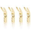 KUYIOHIFI HiFi 4 pcs Gold Plated Pure Copper Speaker Spade