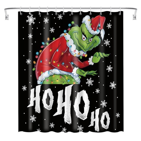Ohok Bathroom Shower Curtain 180 x 180 cm, Waterproof Christmas