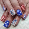 4th of July Press on Nails Short Square Fake Nails