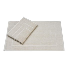 Homewell Bath Mat | 50 x 70 cm Set of 2 | 100% Cotton | Shower Mat Double Pack | Colour: Beige