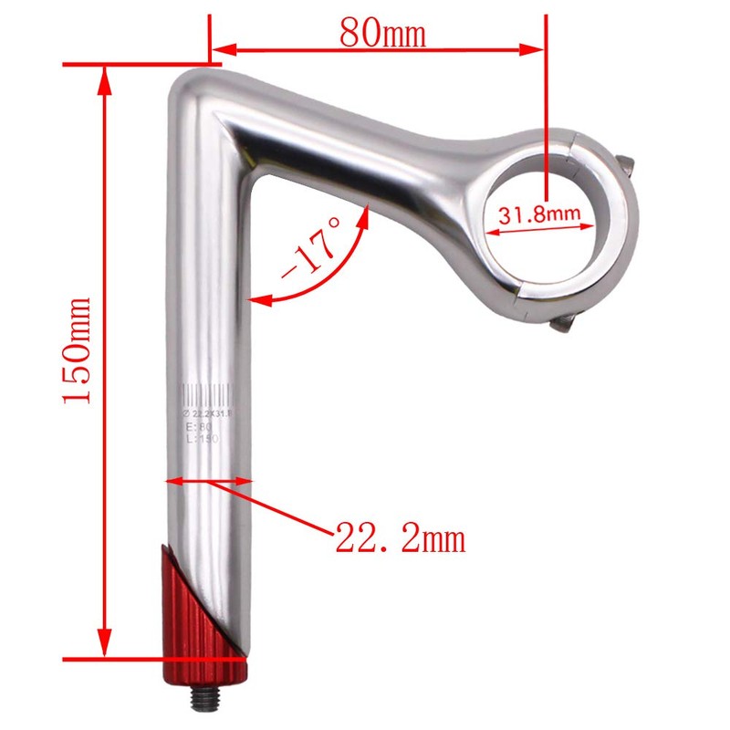 SENQI Bicycle Thread Stem 31.8MM -17°