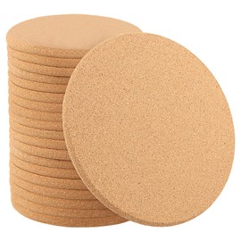 SHEUTSAN 20PCS 7.5 Inch Cork Trivet, 0.4 Inch Thick Cork Coasters, Absorbent Cork Coaster Bulk for Table Heat Isolated