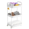 Volnamal Diaper Caddy Organizer, 3-Tier Movable Diaper Cart with Wheels,