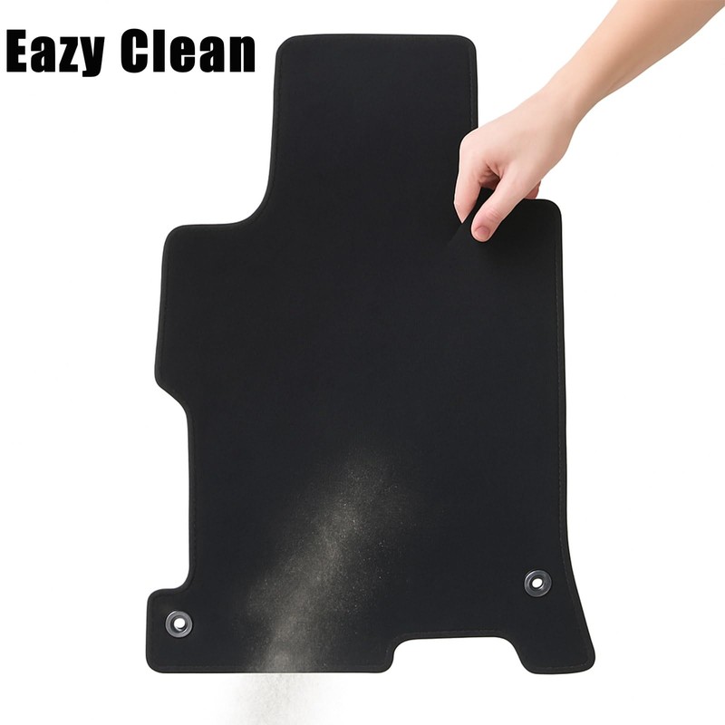 SecosAutoparts Replacement Black Velour Front & Rear Floor Mats Carpet