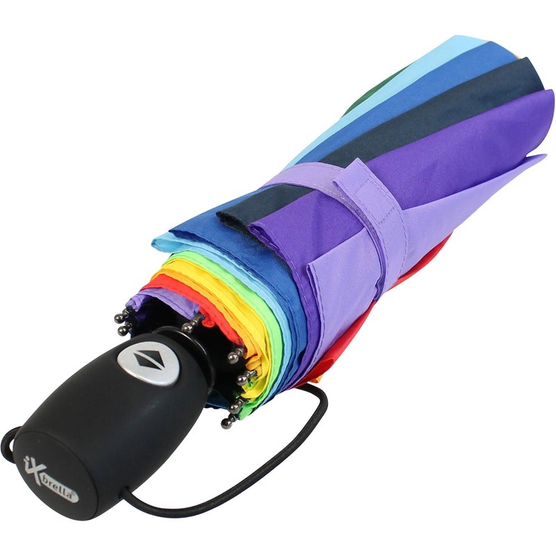 iX-brella Extra Stable Umbrella 10-Piece Automatic Open-Close Rainbow Colourful, rainbow,