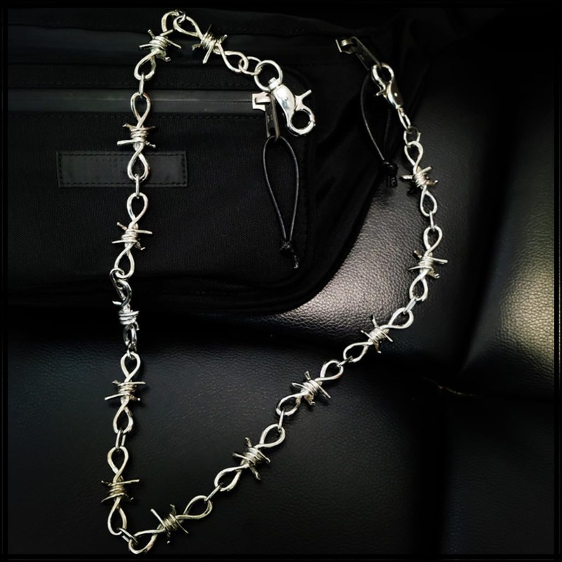 White Fang AZ138 Men's Barbed Wire Wallet Chain Barbed Wire