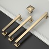 Amerdeco 10 Pack Brushed Brass Cabinet Pulls 5 Inch(128MM) Hole