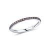 Santuzza 925 Sterling Silver Stackable Ring Chocolate Cubic Zirconia Engagement