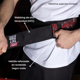 TRAINLIKEFIGHT - Weight Lifting Belt - Belt for Functional Training, Weightlifting, Fitness and High Impact Training - Lumbar Support (FIRESKULL, L)