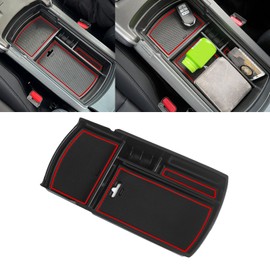 x xotic tech Center Console Organizer Tray Compatible with Honda Accord 2018 2019 2020 2022 2022 Accessories ABS Plastic Material Armrest Secondary Storage Box w/Red Pad