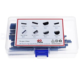 ZHENGPEG 40 pcs 8 sizes 2.54mm Pin Header Connector Kit, Separable PCB Board 40 Pin Male and Female Pin Header Connector for Arduino Prototype Shield