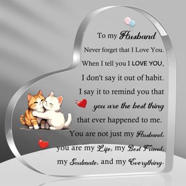 Husband Gifts for My Man Gift Birthday Heart Signs Bookmark 2PC Set Wedding Anniversary Presents Soulmates My Lover Plaques Christmas Valentines Day Keepsake for Him I Love You Romantic Gifts