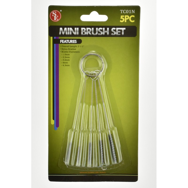 SE Brush Cleaning Sets Nlylon Bristles Varying Sizes for Versatile