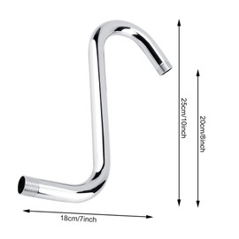 Atyhao Shower Extension Arm 8 Inch Stainless Steel High Rise S Shape Shower Head Extension Arm Bathroom Accessories