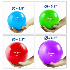 Yes4All Soft Weighted Toning Ball Smooth 4lb Pair