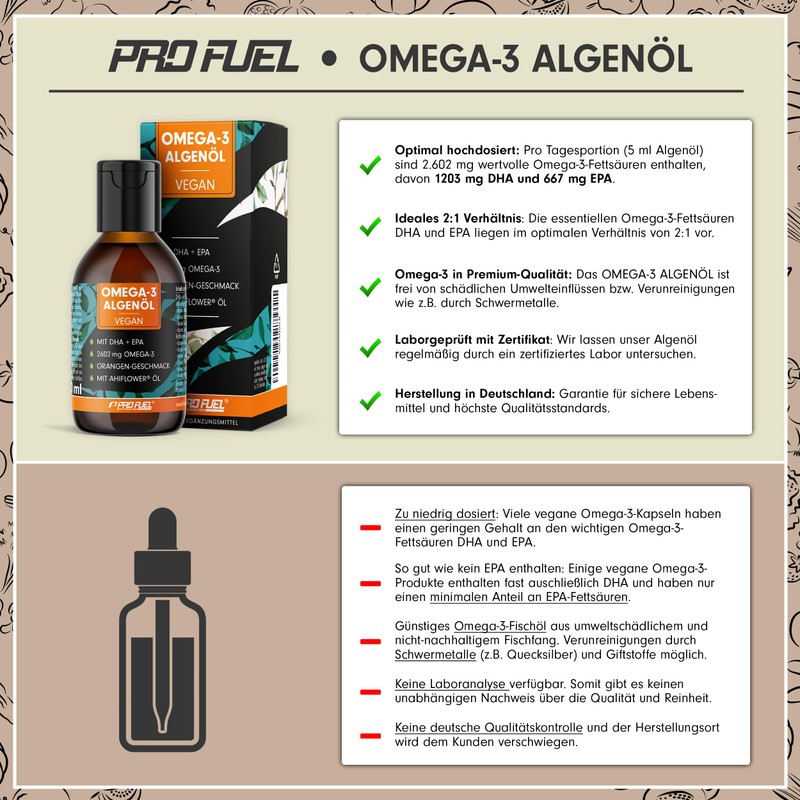 Omega-3 Algae Oil 100 ml - High Dose with 2297