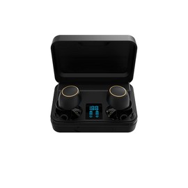 HayKee Auriculares inalámbricos, Bluetooth de 5 pulgadas TWS estéreo HiFi auriculares con pantalla LED inteligente de 5000 mAh. Emparejamiento automático/control táctil/micrófono dual incorporado/IPX7 resistente al agua/larga duración de la batería