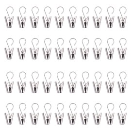 Stainless Steel Metal Curtain Clips with Hooks Silver Curtains Clip for Curtains Photos Home Decoration Shower Curtain Hanging Pack of 40