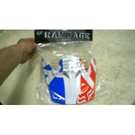 FOX RACING HELMET REPLACEMENT VISOR PEAK - RAMAGE RACE - WHITE (RWB)