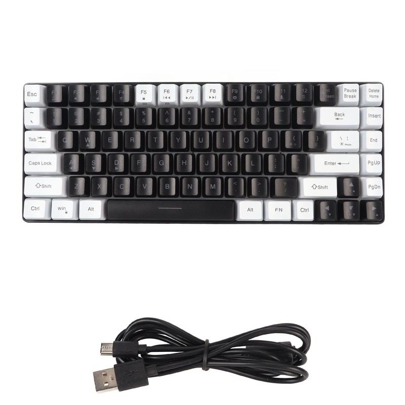 Gaming Keyboard Type C 84 Keys RGB Backlit Ergonomically Curved