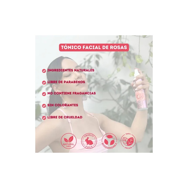 Kokos Organic Agua de Rosas Tónico Humectante 250ml Hipoalergénico Sin