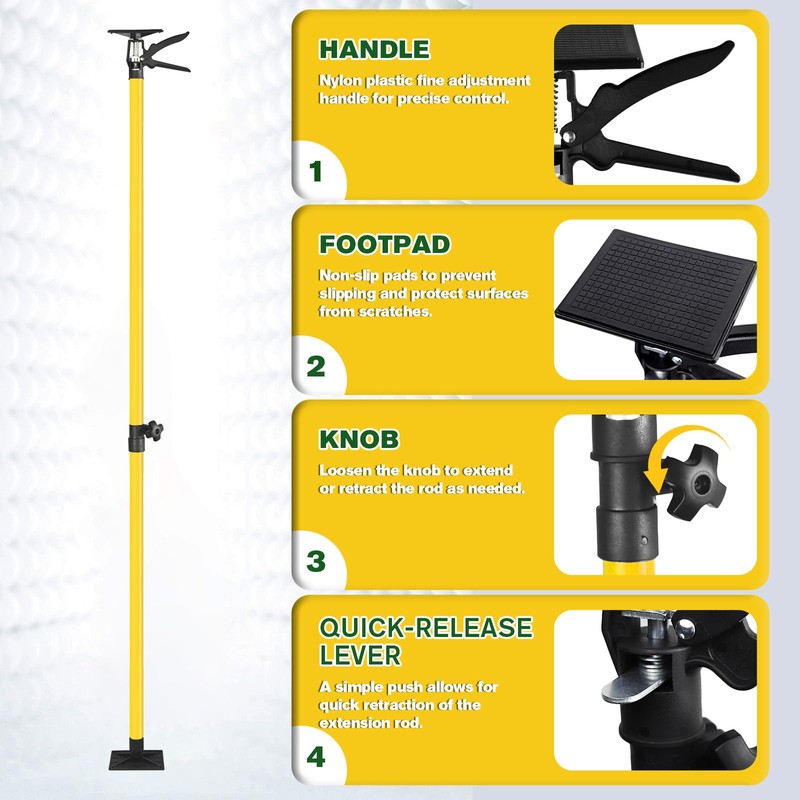 Uouteo Dust Barrier Poles,10 Ft Dust Containment Pole (Pack of