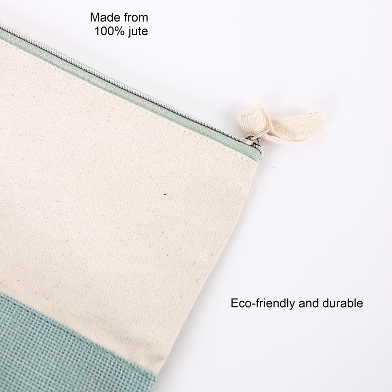 Generic Jute Canvas Pouch, Multipurpose Travel Pouch, Cosmetics, Pencils/Pens, Storage