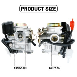 Hoypeyfiy Carburettor Carb, Fit for 50cc Road Legal Chinese Scooter Buggies, Fit for 50cc Chinese Scooters, Replacement for Baotian, Replacement for Lexmoto, Replace RLS06