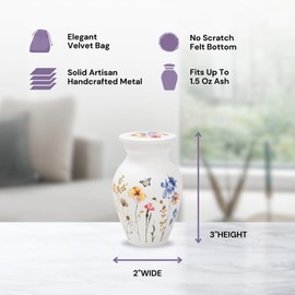 Always with Us Cremation Urns for Human Ashes Adult Female | Human Urn for Ashes for Women | Decorative for Cremation, Funeral, Burial, Home | Handcrafted Keepsake - Purple Flower