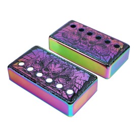 OVSAL Pack of 2 Brass Humbucker Pickup Cover Neck/Bridge Pole Spcing 50mm/52mm Magic style Guitar Pickup Covers for Lp Les Paul Electric Guitar Replacement Parts （Colorful）