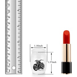 SOITIS Mini Urns Stainless Steel Decorative Cremation Keepsake Urns for Ashes 1.57 Small Urns Memorial Ashes Urn with Black Motorcycle White - Riding in Heaven