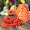 3PCS 3D Printed Snake in Egg, 3D Printed Dragon Egg