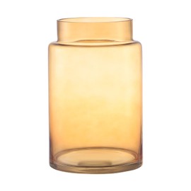 PORPAN Large Glass Vase, 9 Inch Amber Glass Vase, Large Flower Vases for Bouquet, Tall Wide Mouth Vases for Flowers, Home, Wedding, Living Room, Office Decor