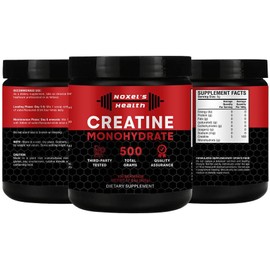 Noxel's Health Creatine Monohydrate Powder - 100 Servings (5g) of Micronized Creatine Powder per Serving, Creatine Pre Workout, Creatine for Building Muscle, Creatine Monohydrate 500g (1.1 lbs)