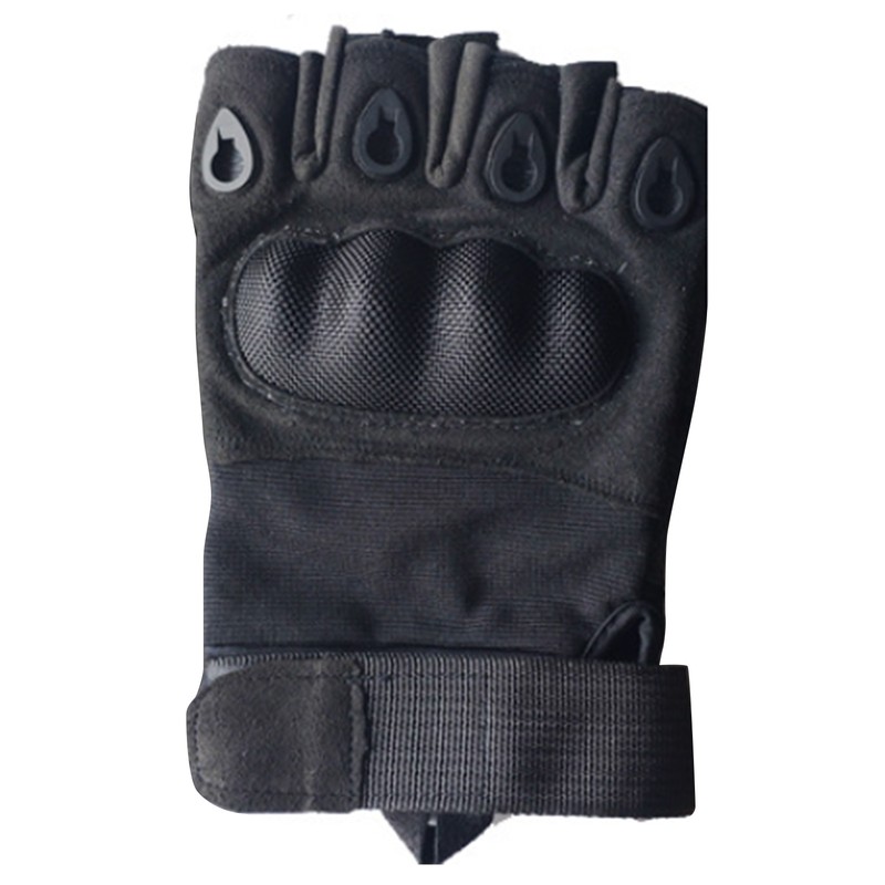 2PCS Half Finger Hard Knuckle Gloves Breathable Wear Resistant Combat